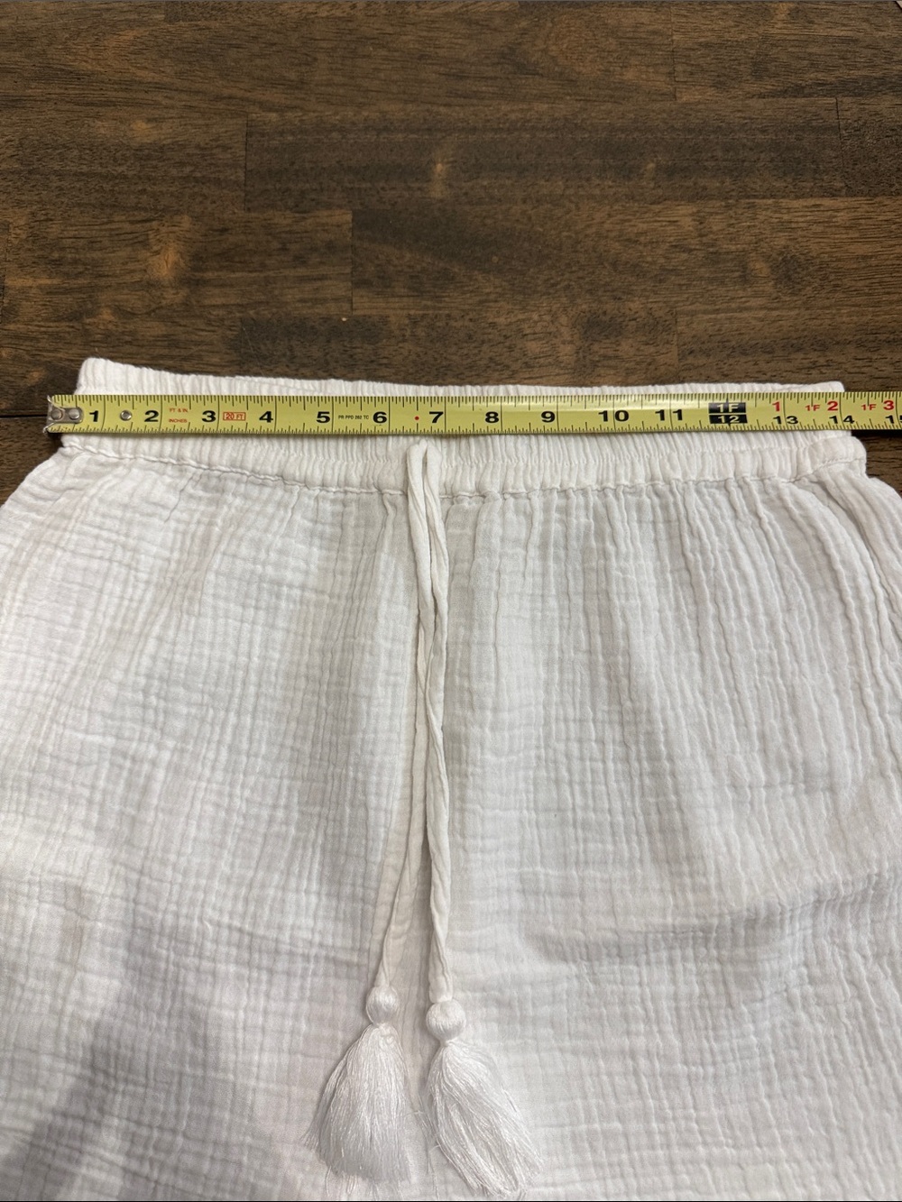 100% Cotton White Crop Button Down Set with Matching Elastic Waistband Shorts - Picture 11 of 15